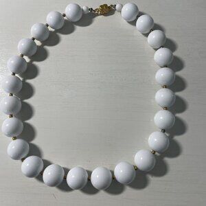 White Ball Choker Necklace